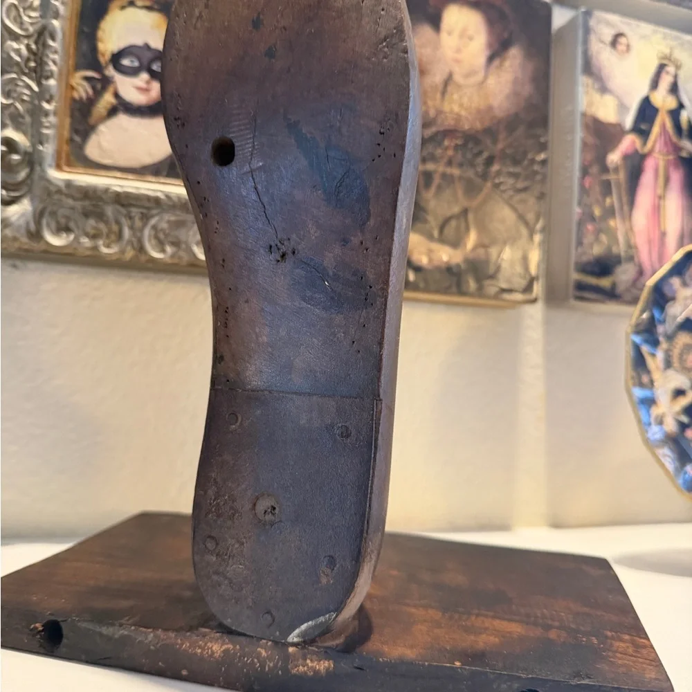 Antique‎ Wooden Shoe Mold on Stand – Collector’s Display Piece